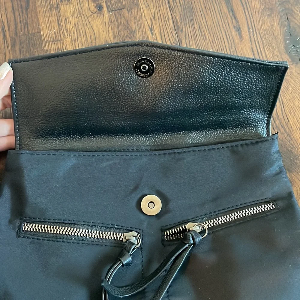 Botkier New York Mini Trigger Black Backpack with silver zipper detailing, vegan - Picture 7 of 16